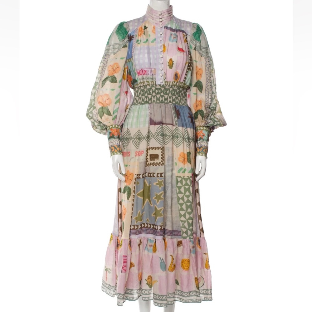 Alemais Emma Gale Cotton Linen Dress Multicolor US6/AU 8